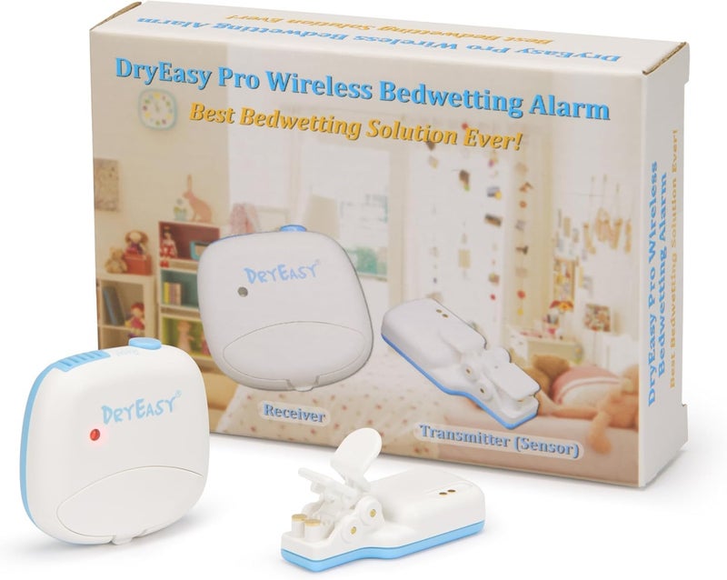 DRYEASY Pro Wireless Bedwetting Alarm with New Improved Sensor, 6 Selectable Sounds, Volume Control, Strong Vibration and Compact Design for Overcoming Bedwetting - Image 1